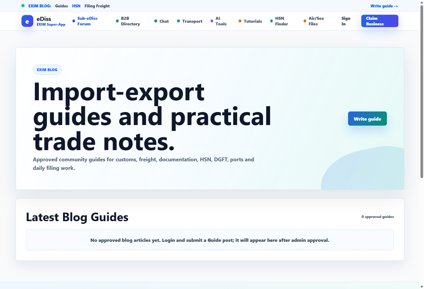 Blog and guides page